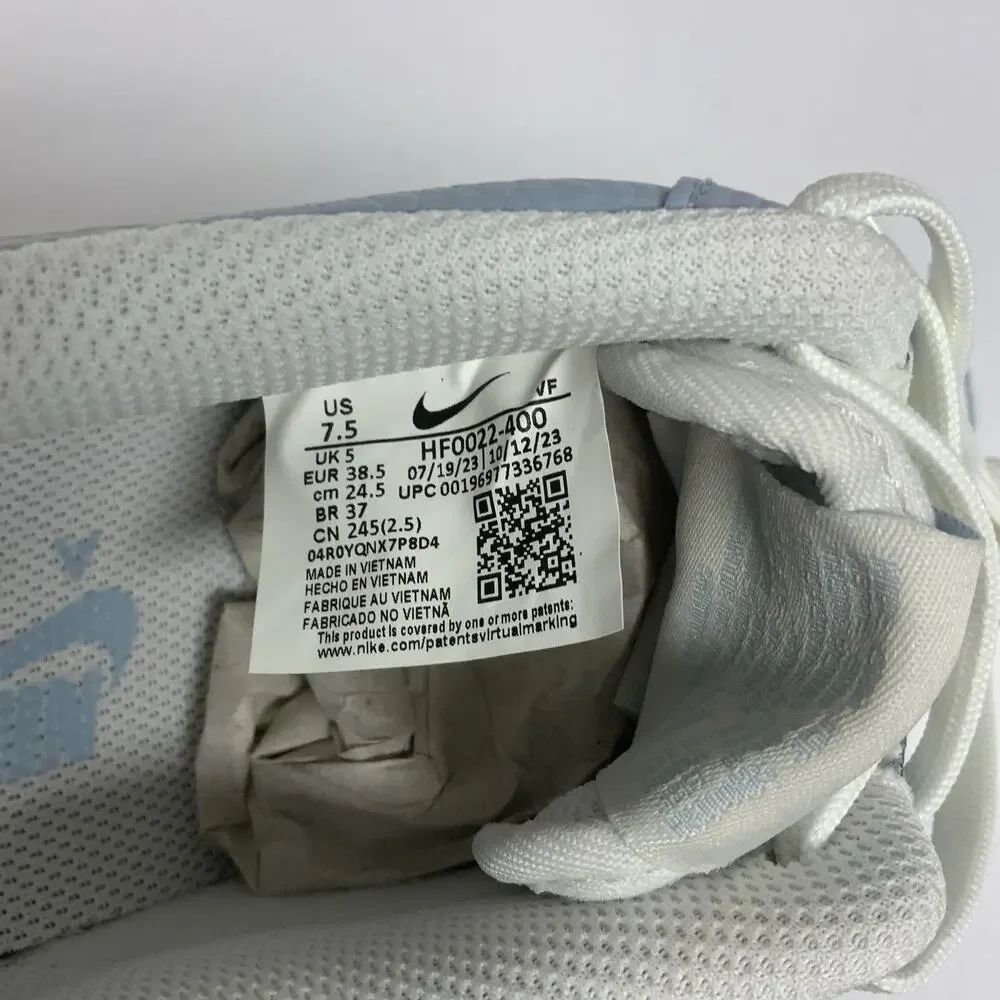 Nike Air Force 1 Low Light Armory Blue HF0022 400 Size 7.5 Women White Blue Shoe